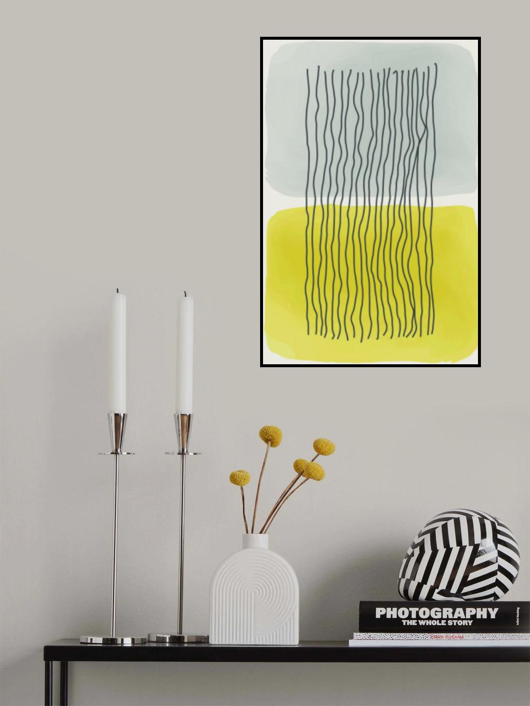 Yellow Watercolor Shapes Series #2 Poster och Canvastavla