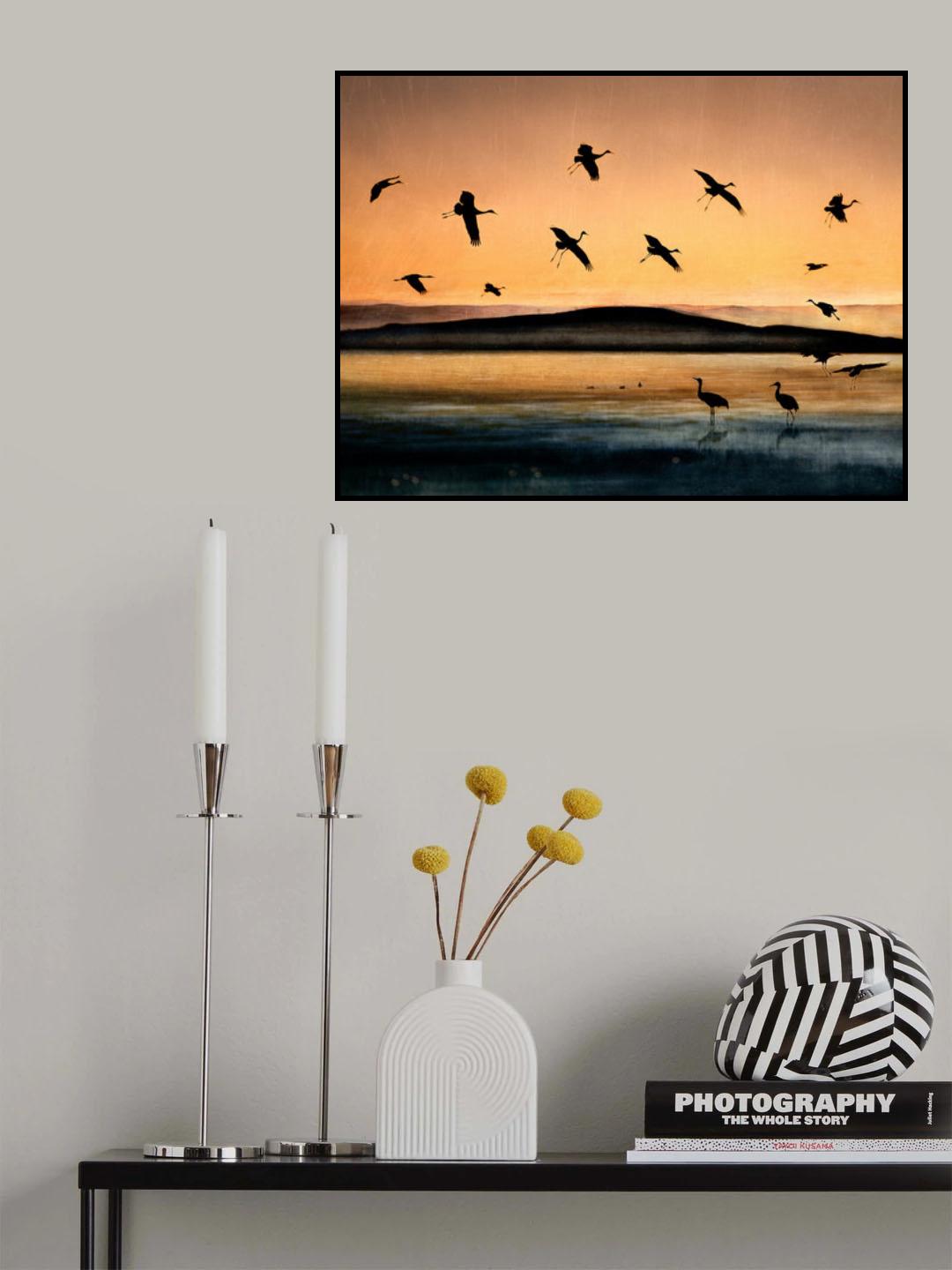 Fly-in at Sunset Poster och Canvastavla