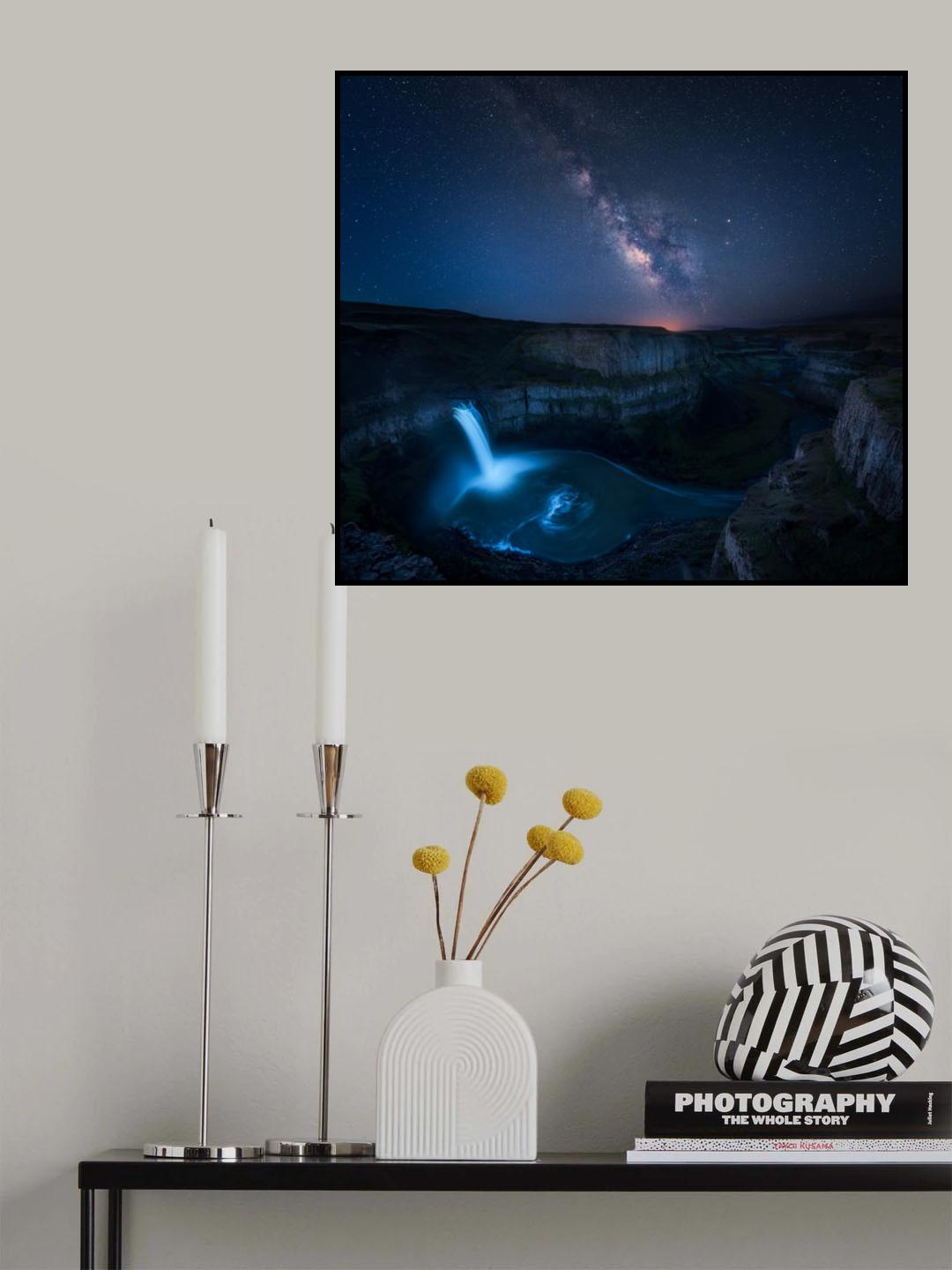 Palouse waterfall and the Milky Way Poster och Canvastavla