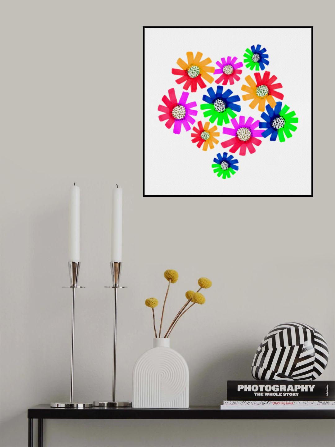 Multi Color Fancy Floral Bouquet Poster och Canvastavla