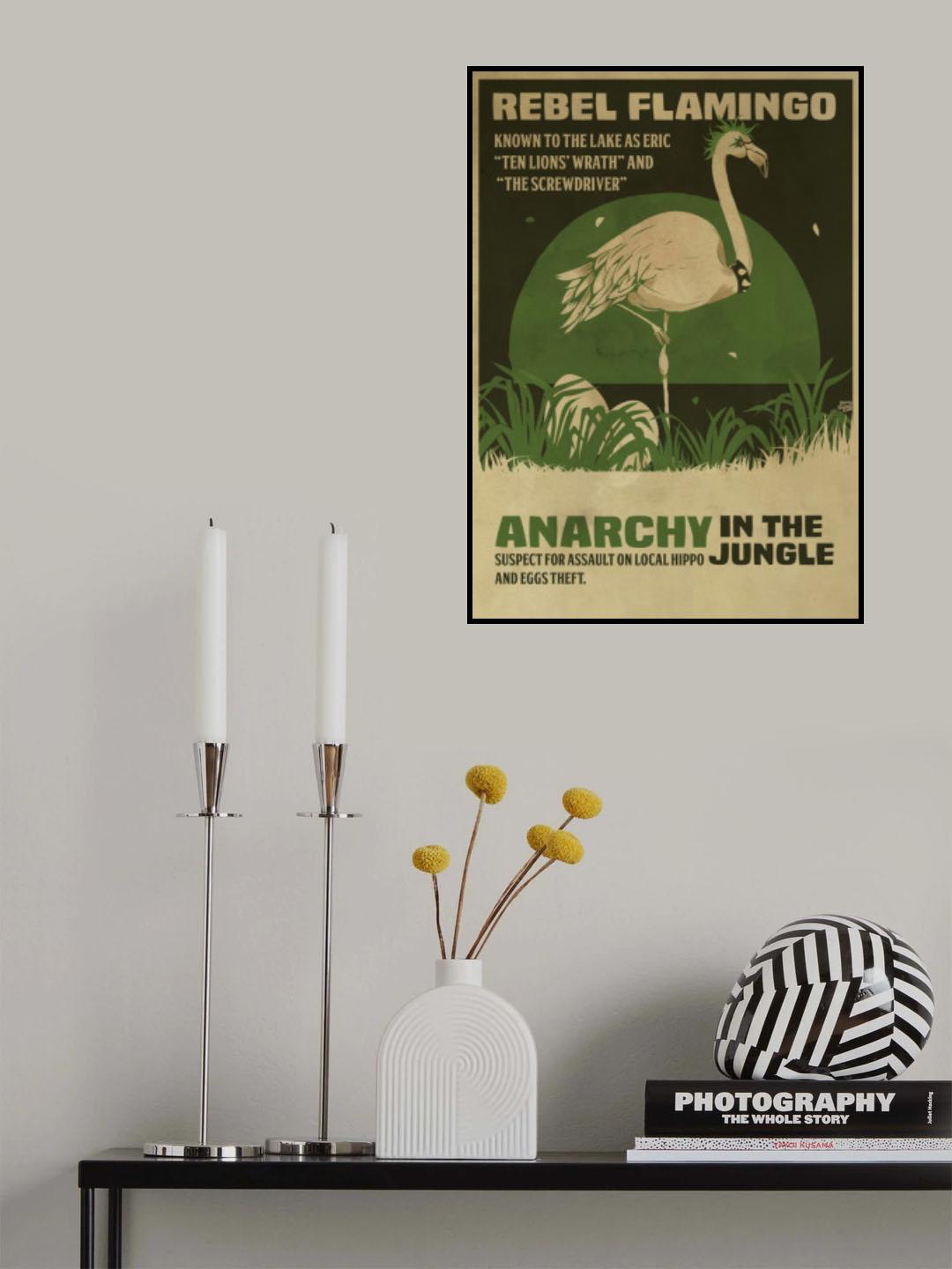 Flamingo rebel print Poster och Canvastavla