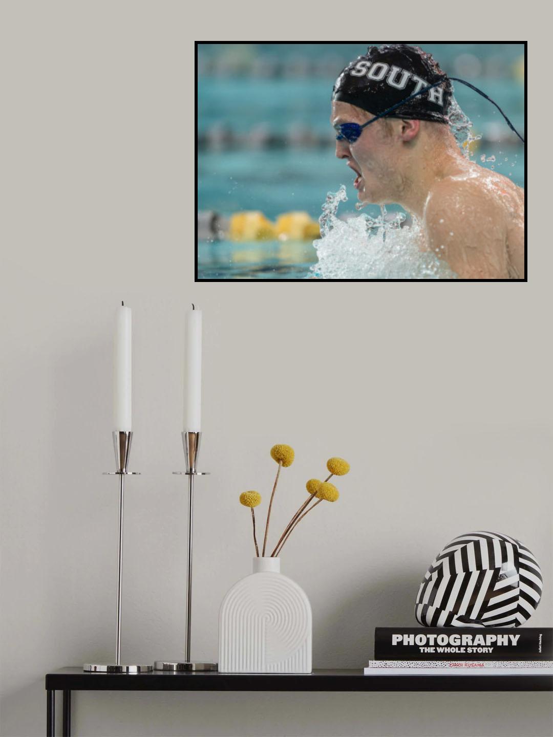 High School Swimmer - Breast Stroke Poster och Canvastavla