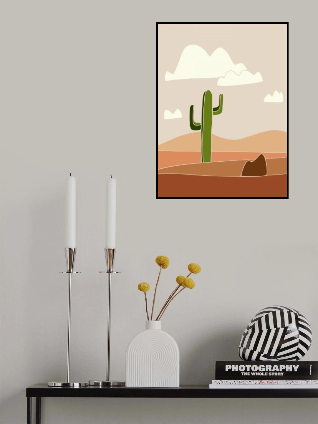 Southwest Cactus Landscape Poster och Canvastavla