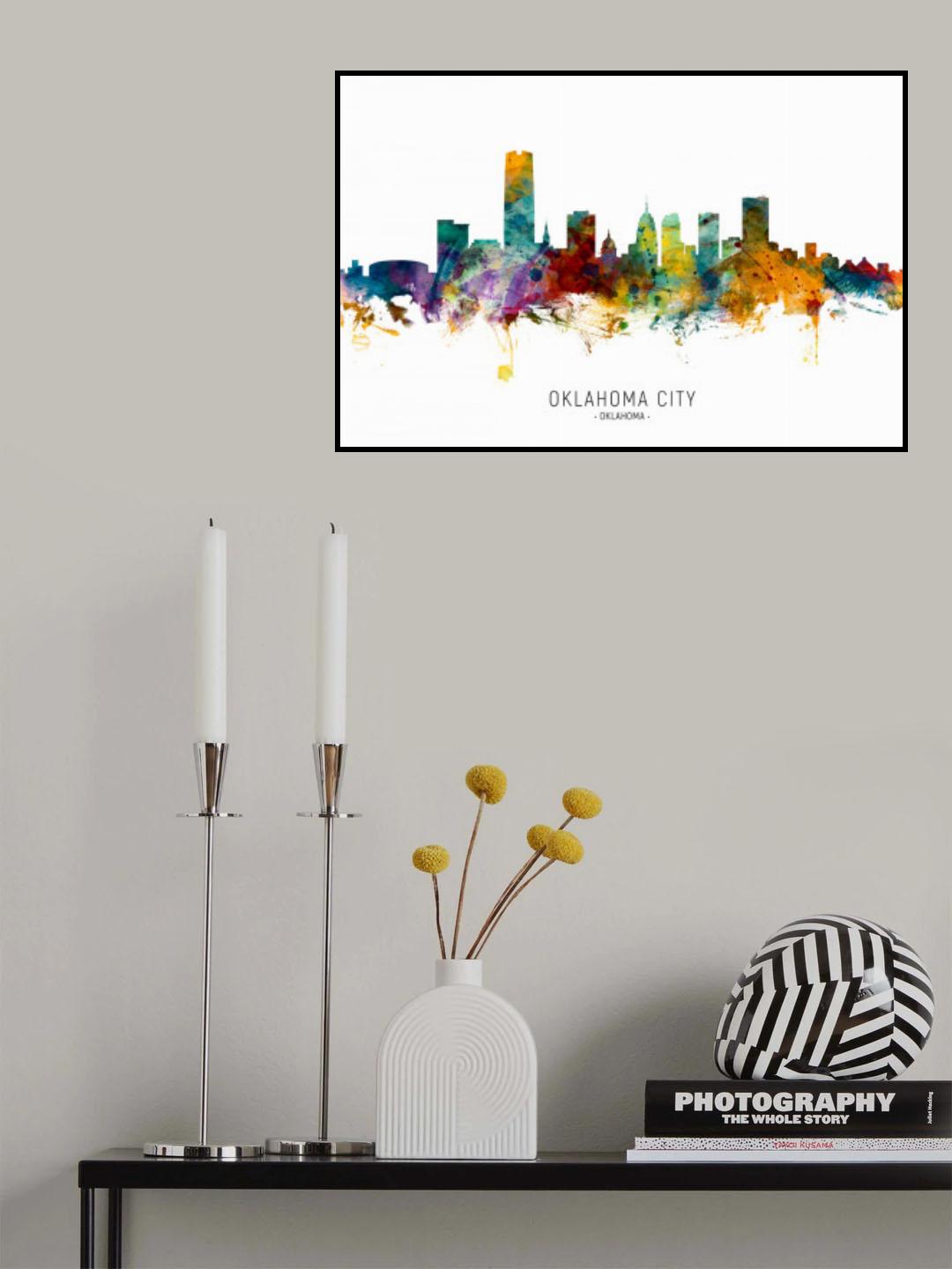 Oklahoma City Skyline Poster och Canvastavla