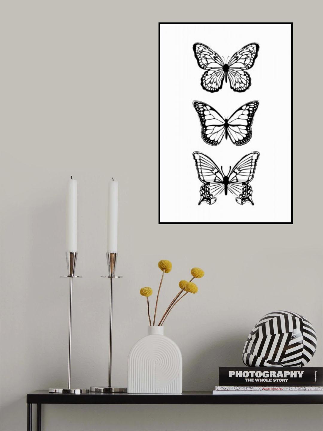 Black Butterflies Poster och Canvastavla