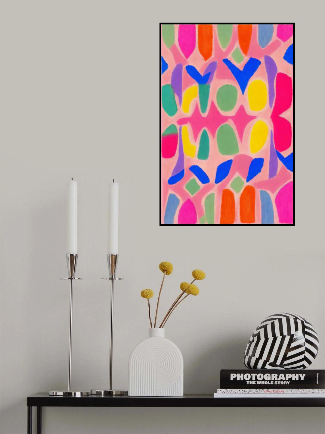 Pastel Neon Pattern Poster och Canvastavla