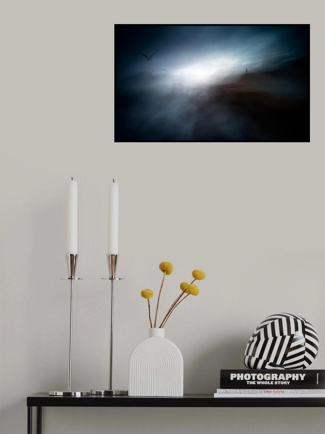 Misty morning on the coast of the birds Poster och Canvastavla