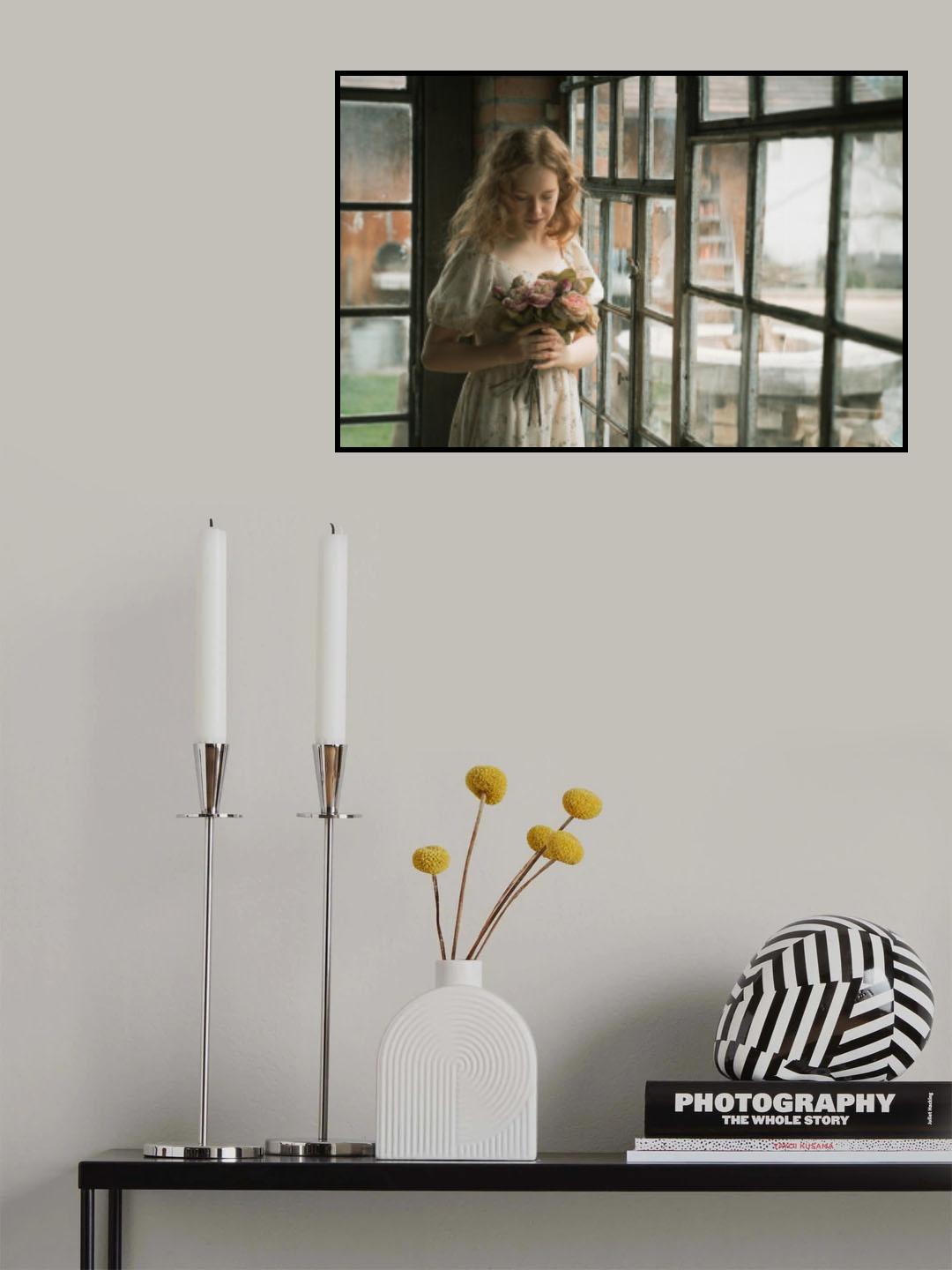 the girl with the flowers Poster och Canvastavla