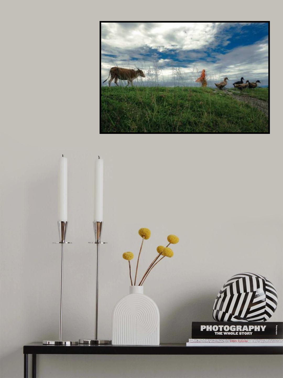 Lady with her companions Poster och Canvastavla