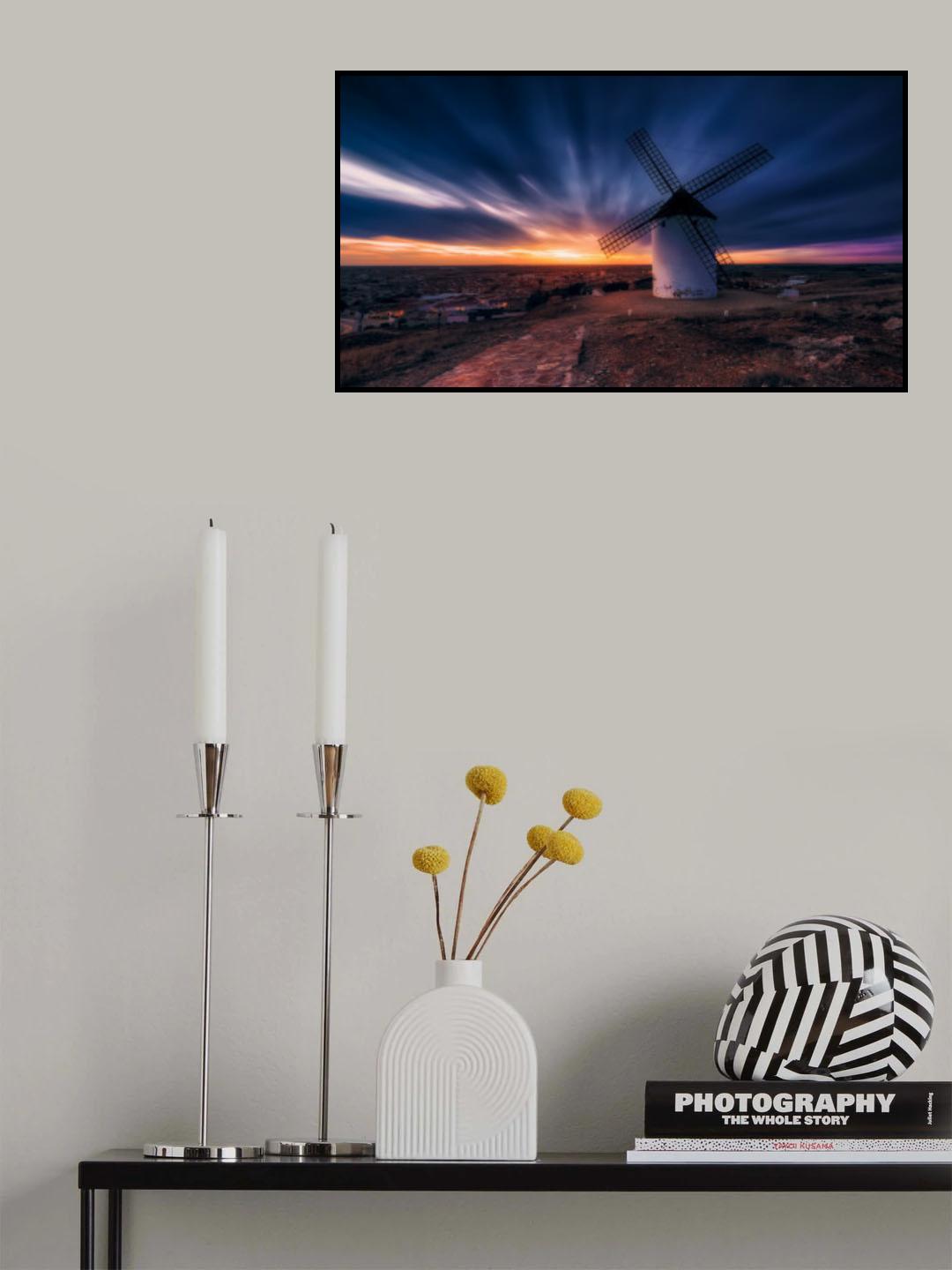 sunset in Mota del Cuervo Poster och Canvastavla