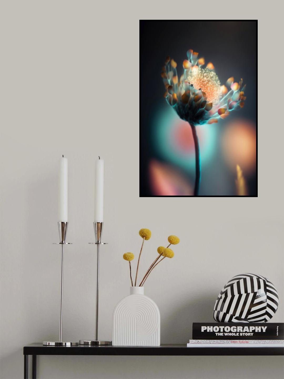 Colorful Glowing Flower Poster och Canvastavla