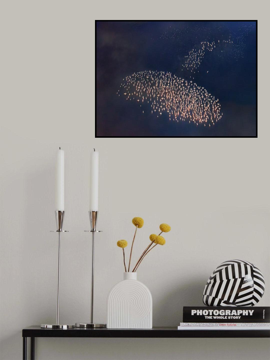 AERIAL FLAMINGO TAKING OFF Poster och Canvastavla