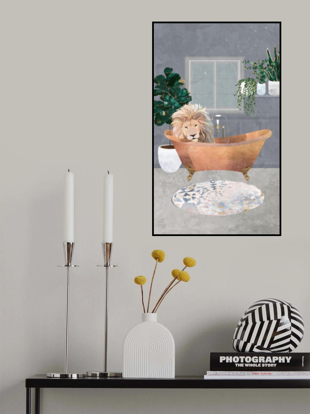 Leo Lion in Copper Bath Poster och Canvastavla