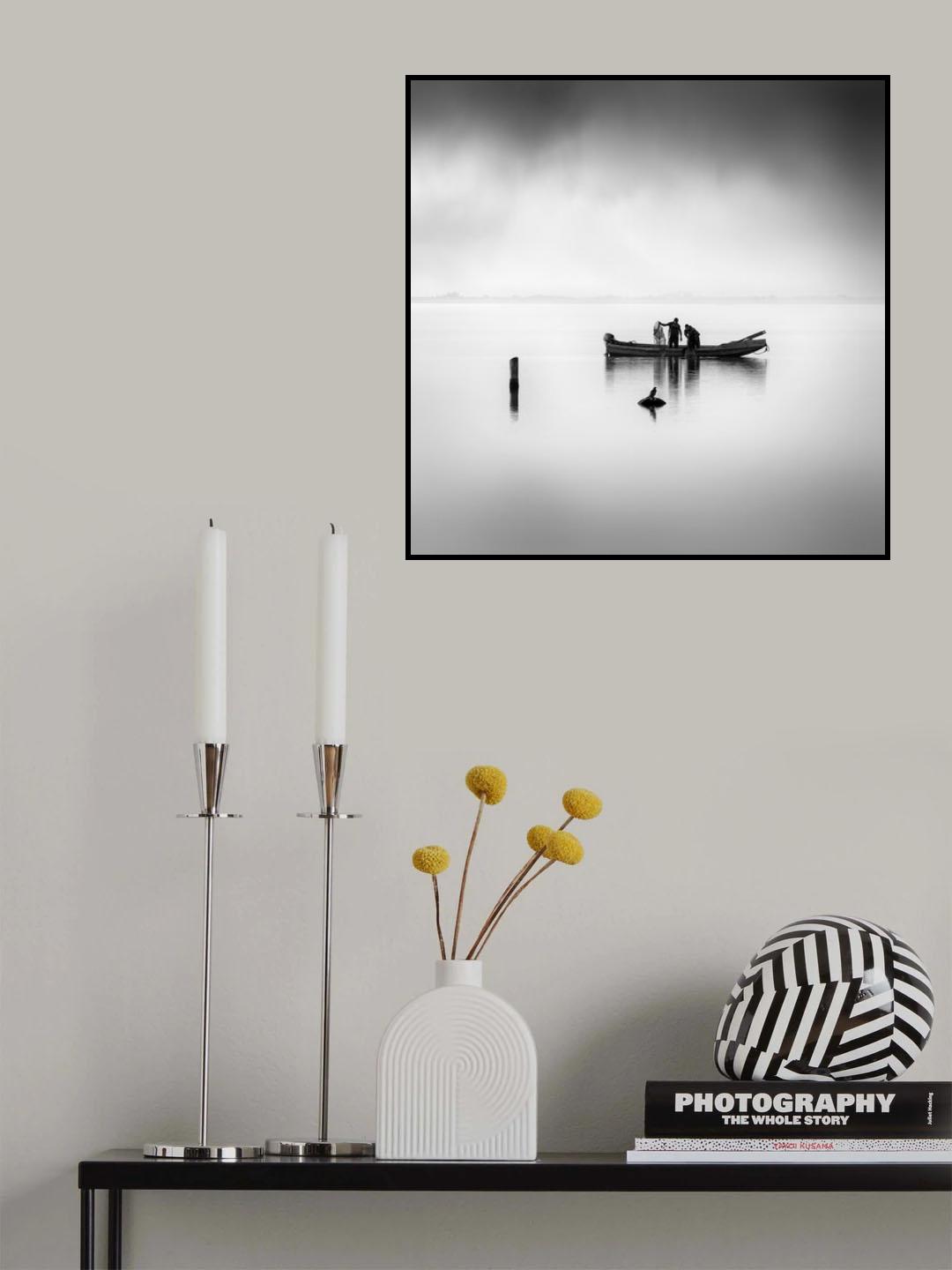 Fisherman and the Curious Bird Poster och Canvastavla