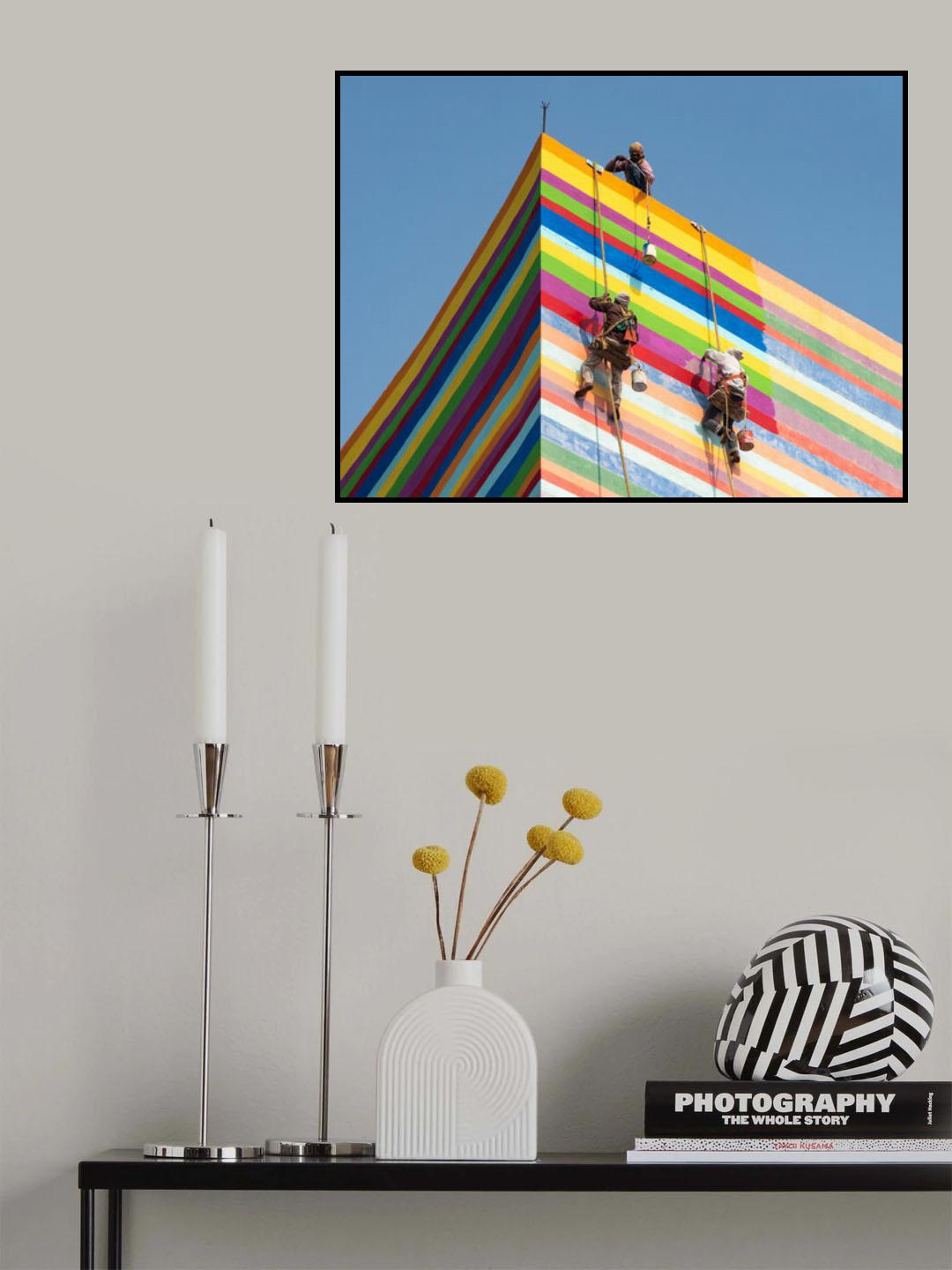 Along the colourful wall pattern Poster och Canvastavla