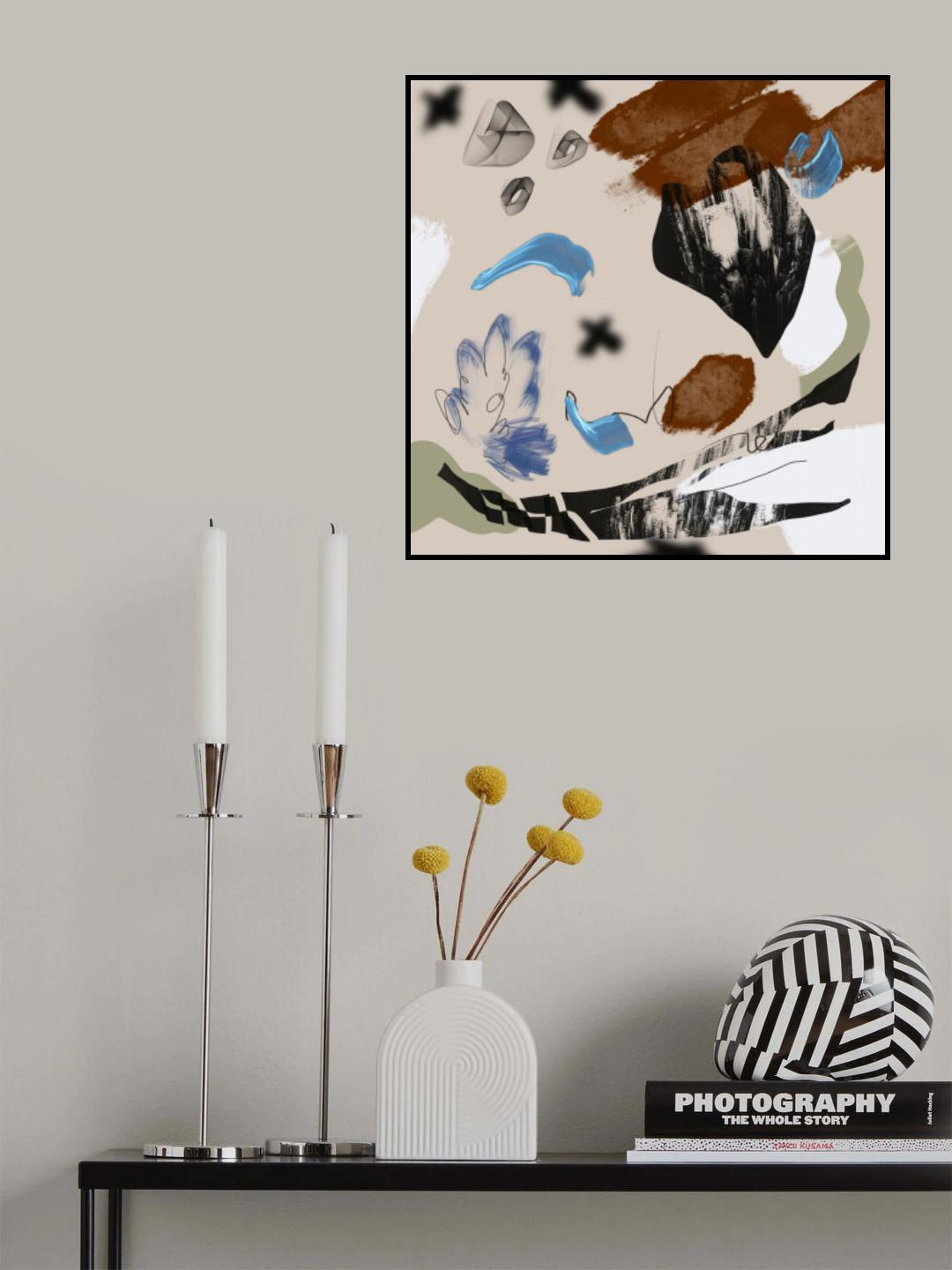 Mixed media abstract composition Poster och Canvastavla