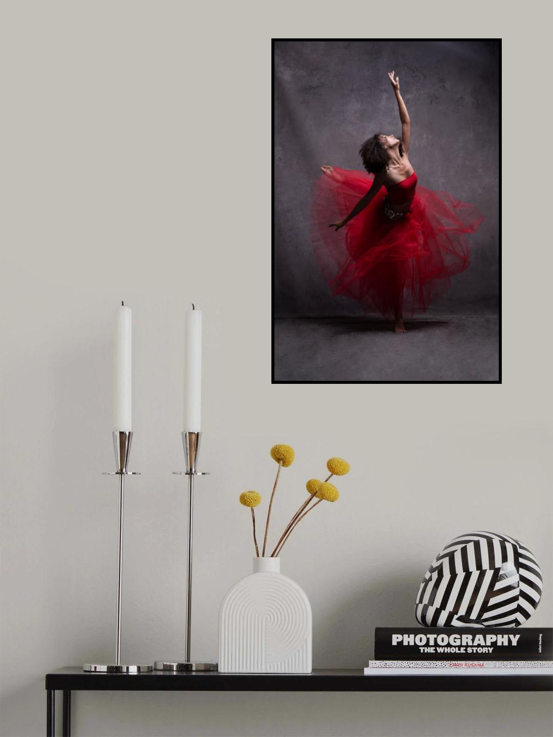 Ballerina in red Poster och Canvastavla