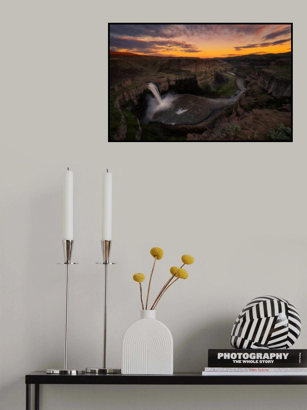 Palouse Falls Sunset Poster och Canvastavla