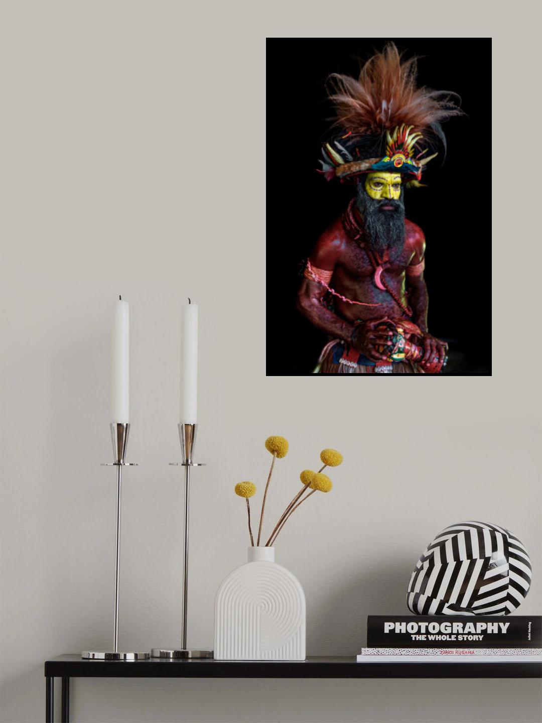 Hully Wingman portrait, Papua New Guinea Highlands Poster och Canvastavla