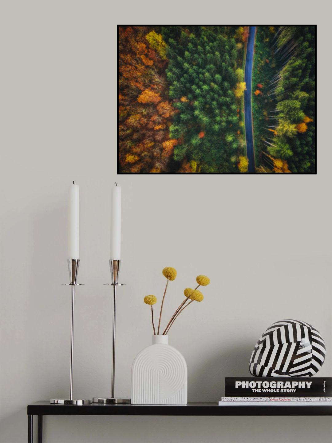 Autumn Road Poster och Canvastavla