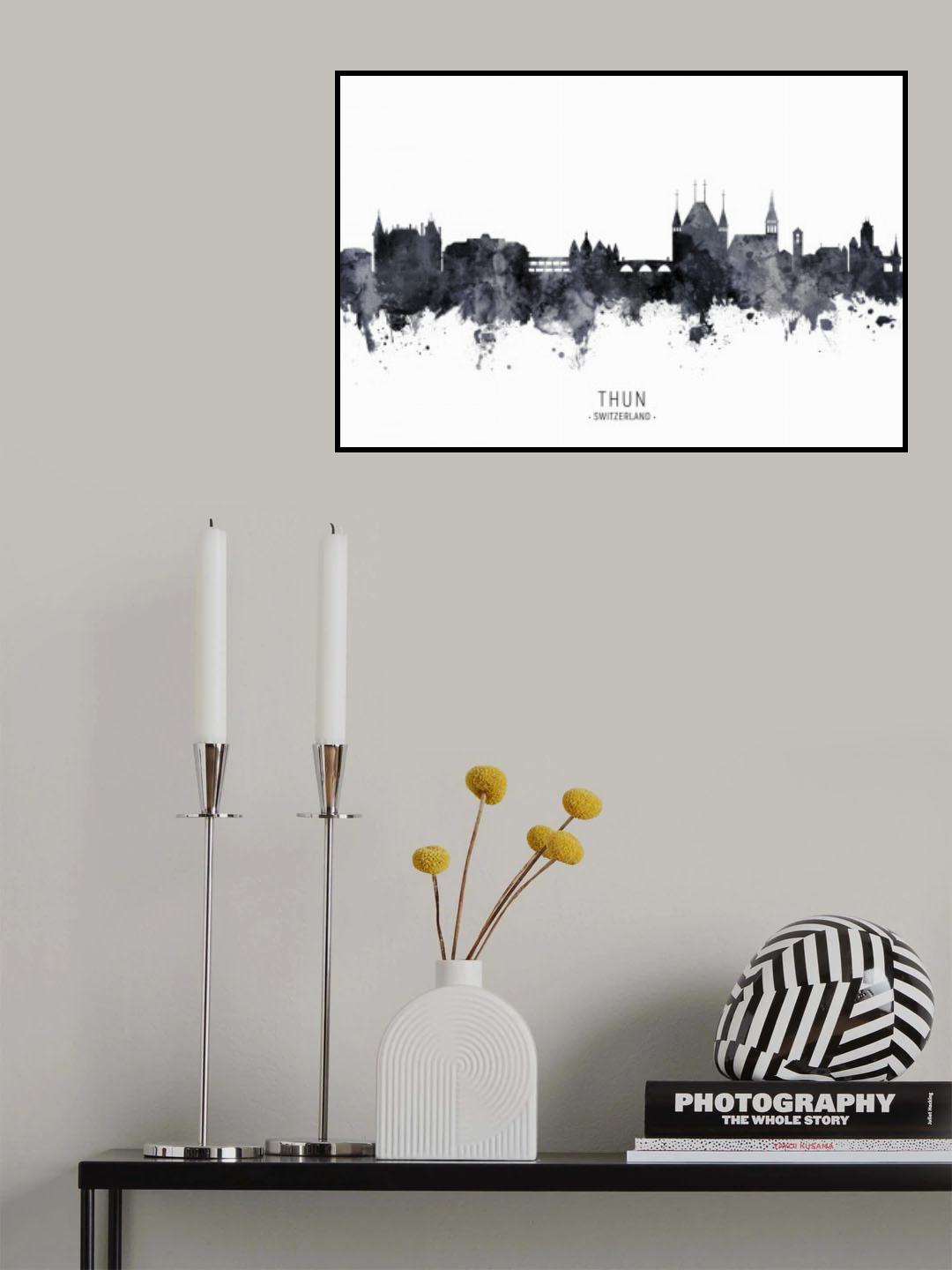 Thun Switzerland Skyline Poster och Canvastavla