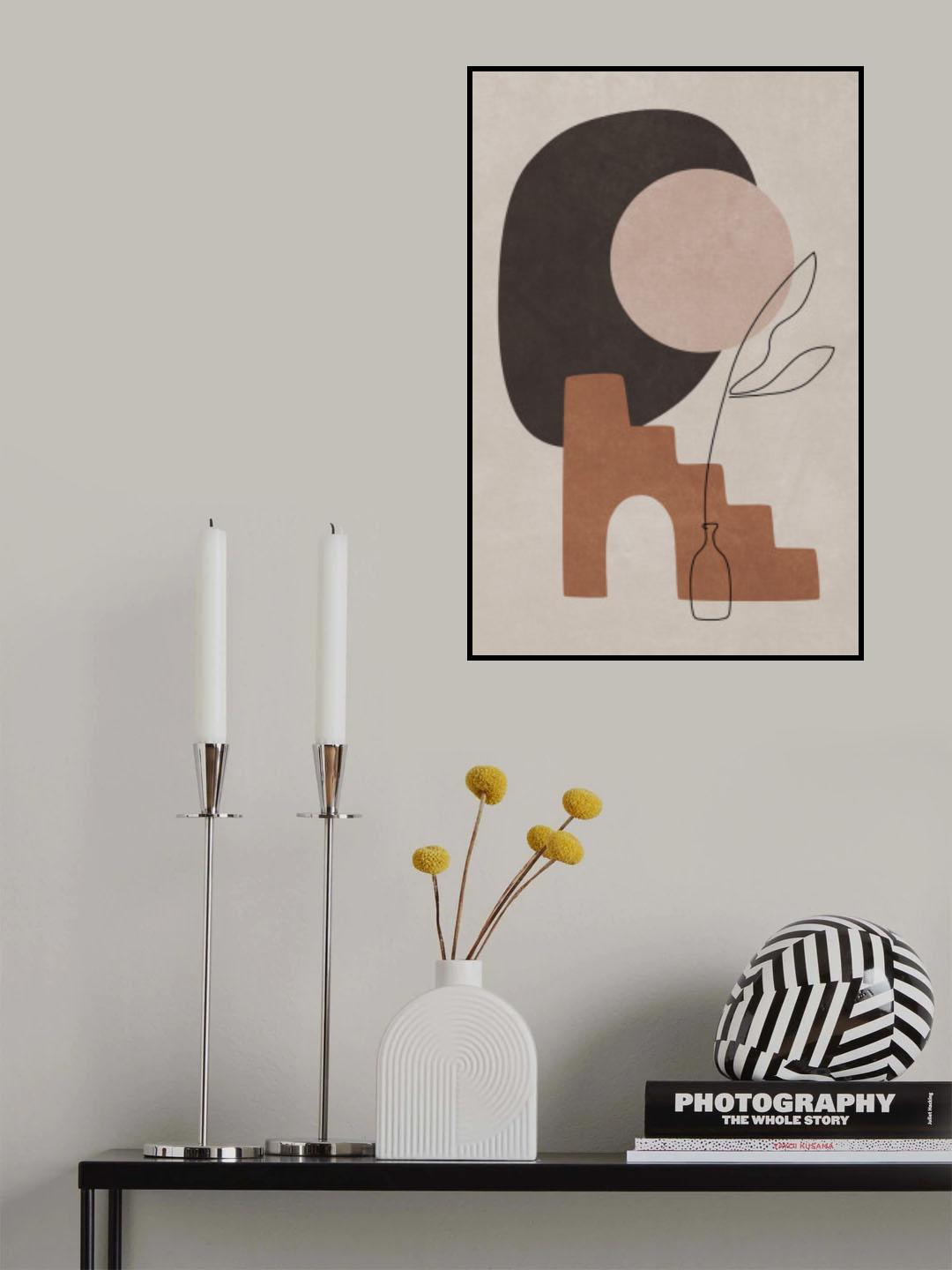 Moonlight Terrace Color and Shapes Poster och Canvastavla