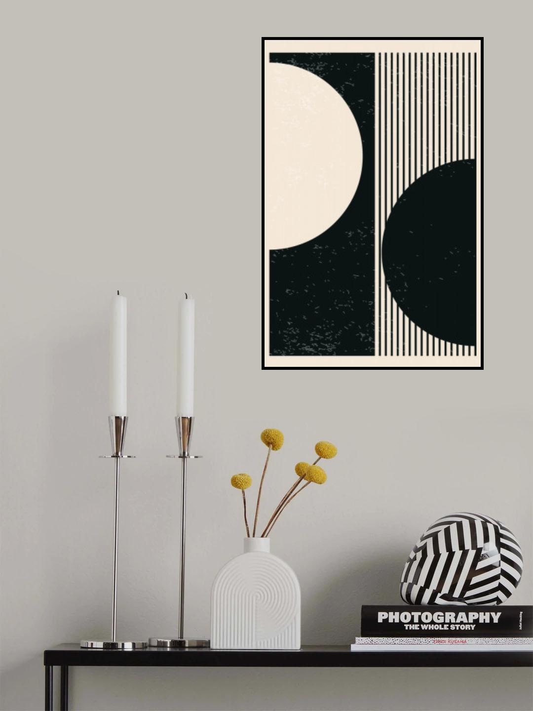 Black and White Planets Series #1 Poster och Canvastavla