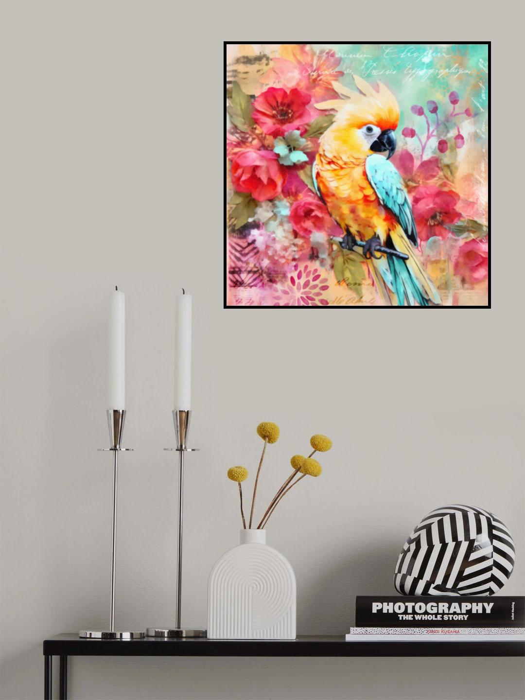 Parrots Tropical Garden Poster och Canvastavla