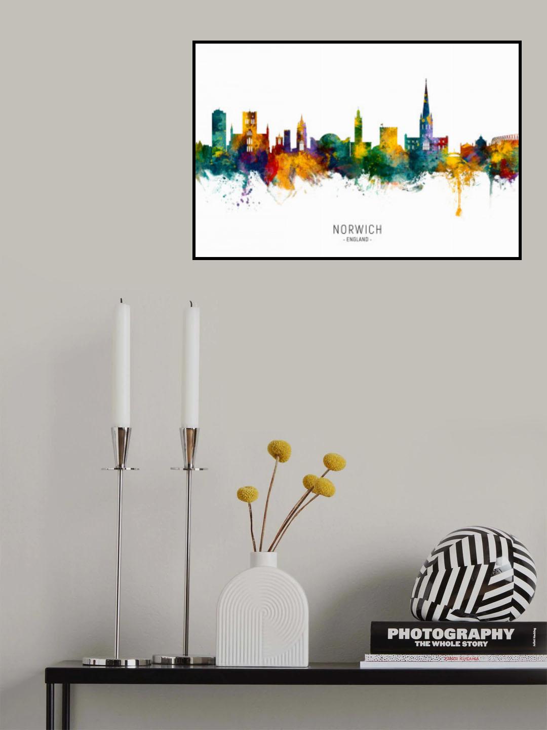 Norwich England Skyline Poster och Canvastavla