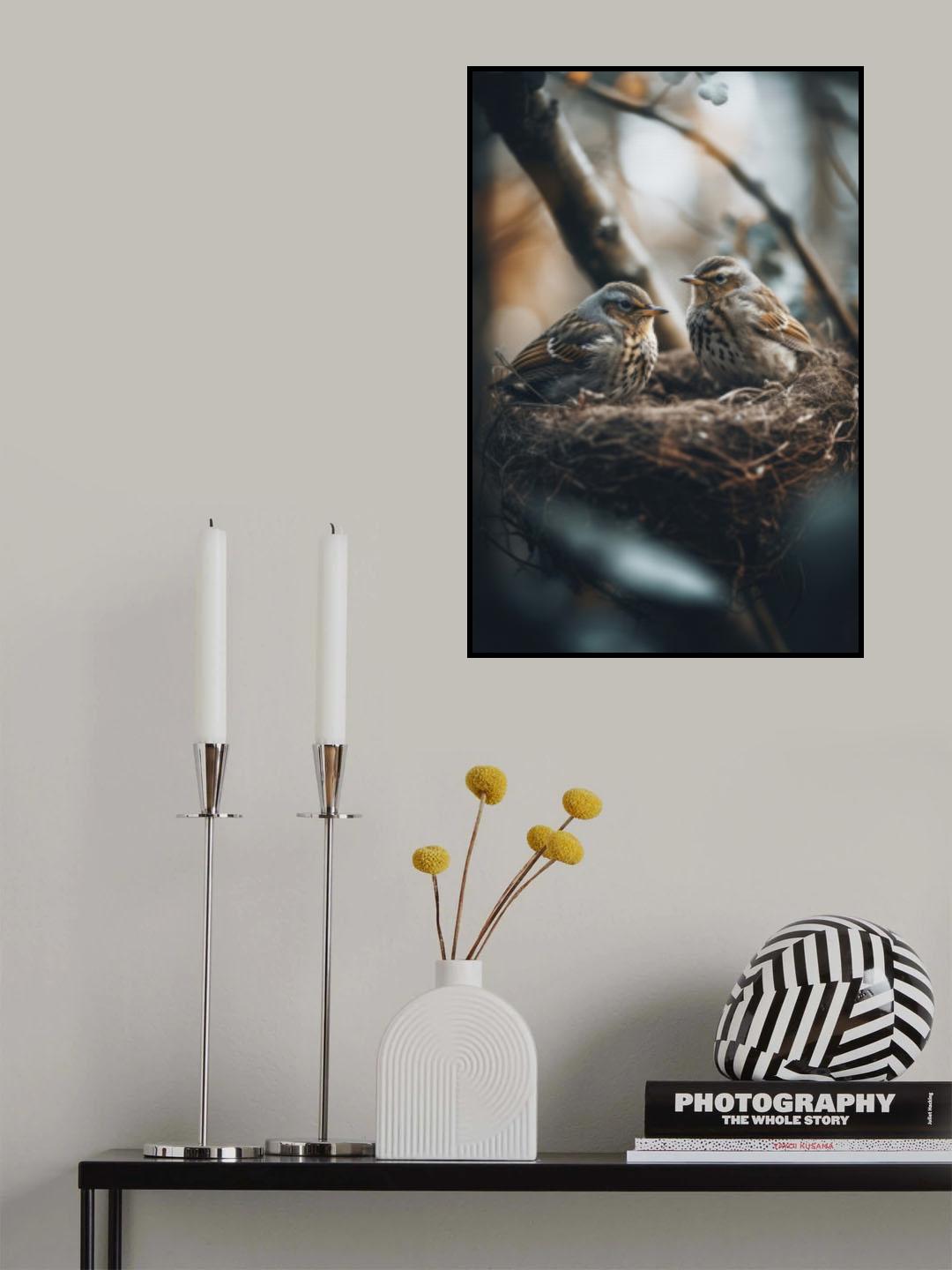 Birds In Nest No 2 Poster och Canvastavla