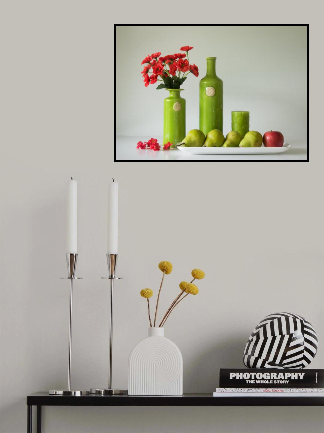 Red and Green with Apple and Pears Poster och Canvastavla