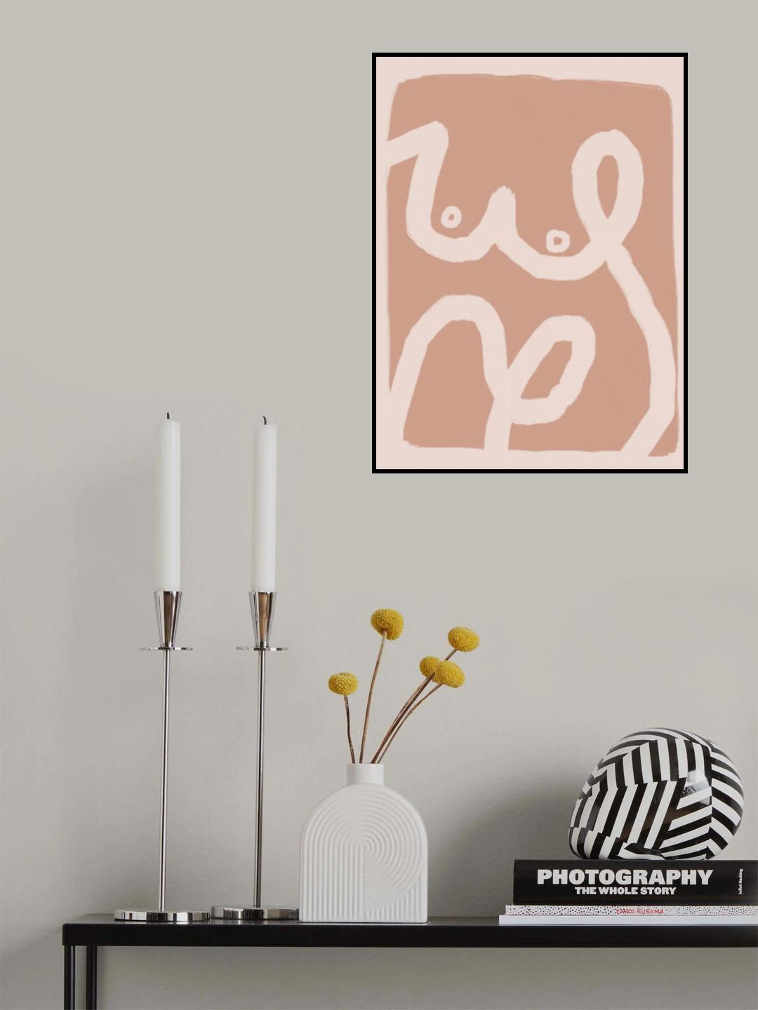 Bold Line Art Nude Poster och Canvastavla