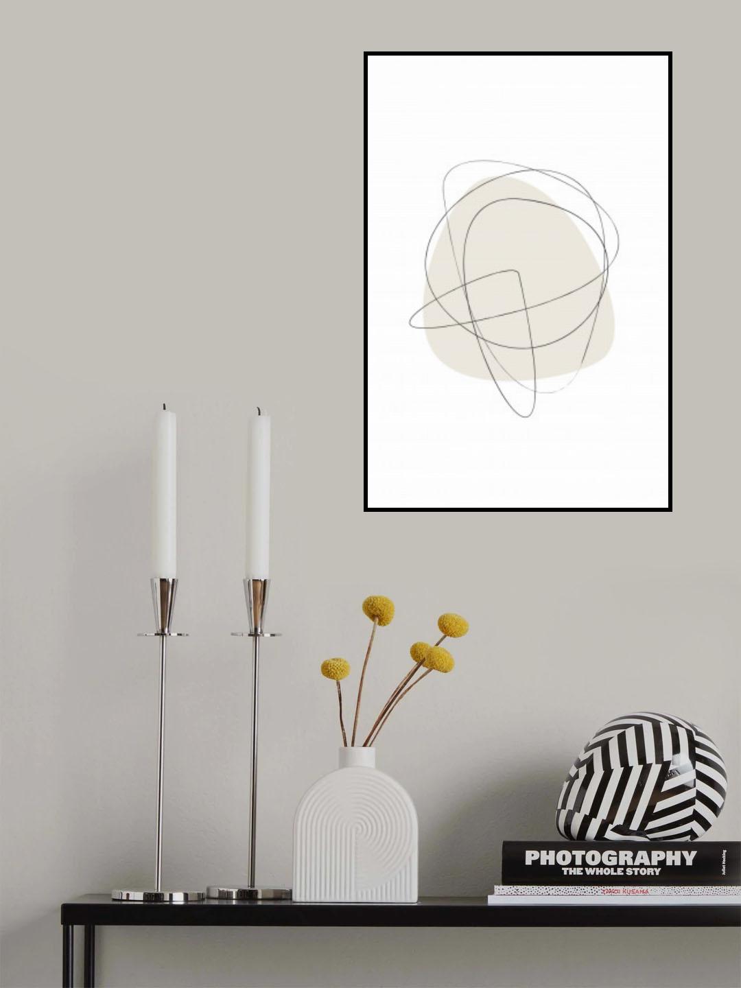 Beige Circles Poster och Canvastavla