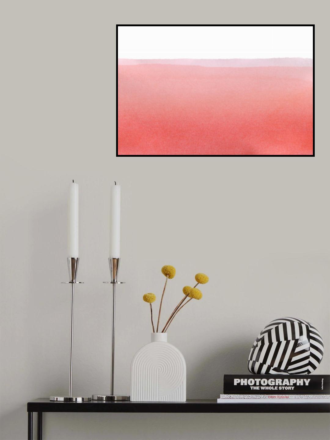 Minimal Pink Abstract 02 Landscape Poster och Canvastavla