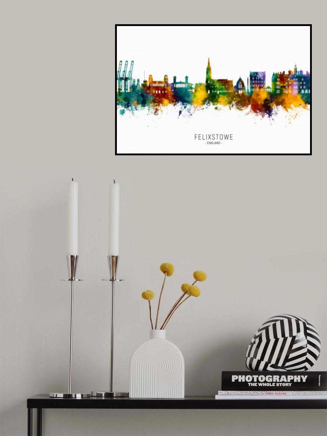 Felixstowe England Skyline Poster och Canvastavla
