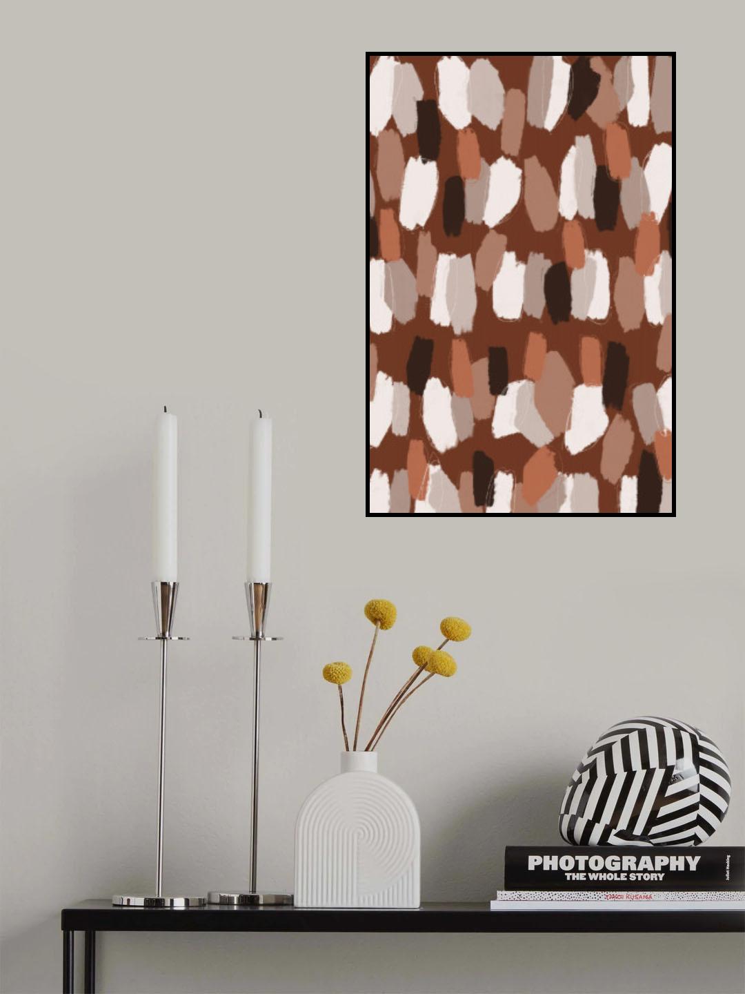 Pastel Earthy Strokes Pattern Poster och Canvastavla