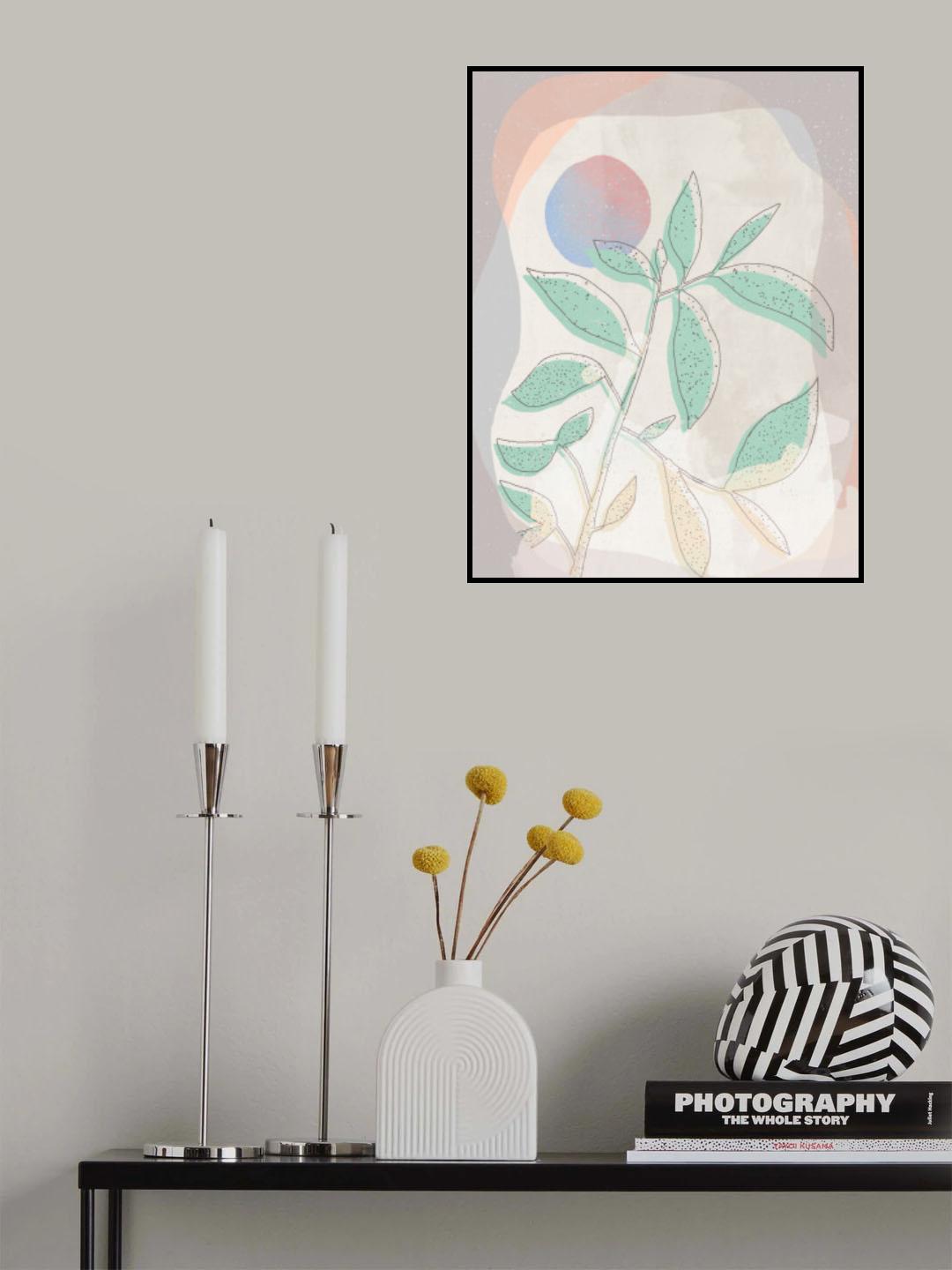 Pastel Leaves Poster och Canvastavla