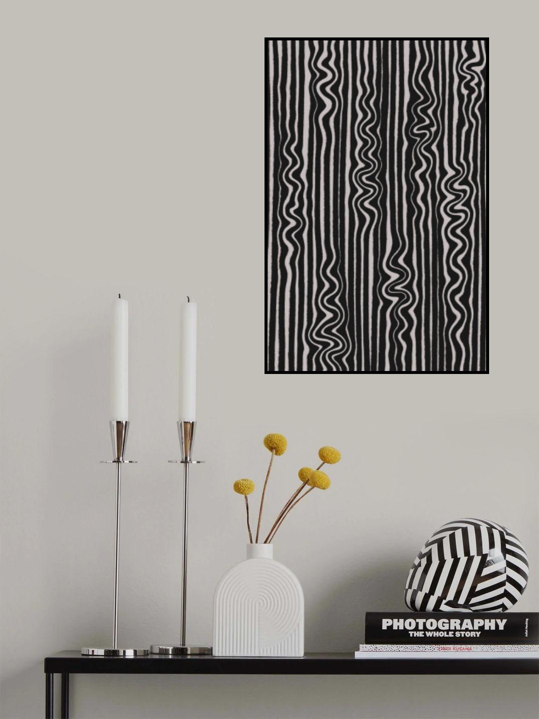 Waves in Stripes Pattern Poster och Canvastavla