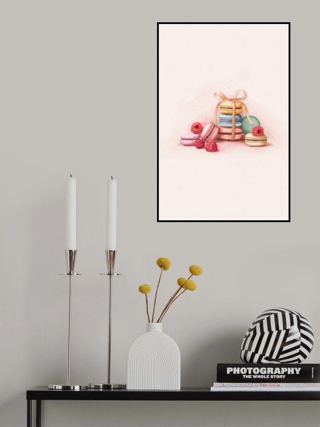 Raspberry Macaron Poster och Canvastavla