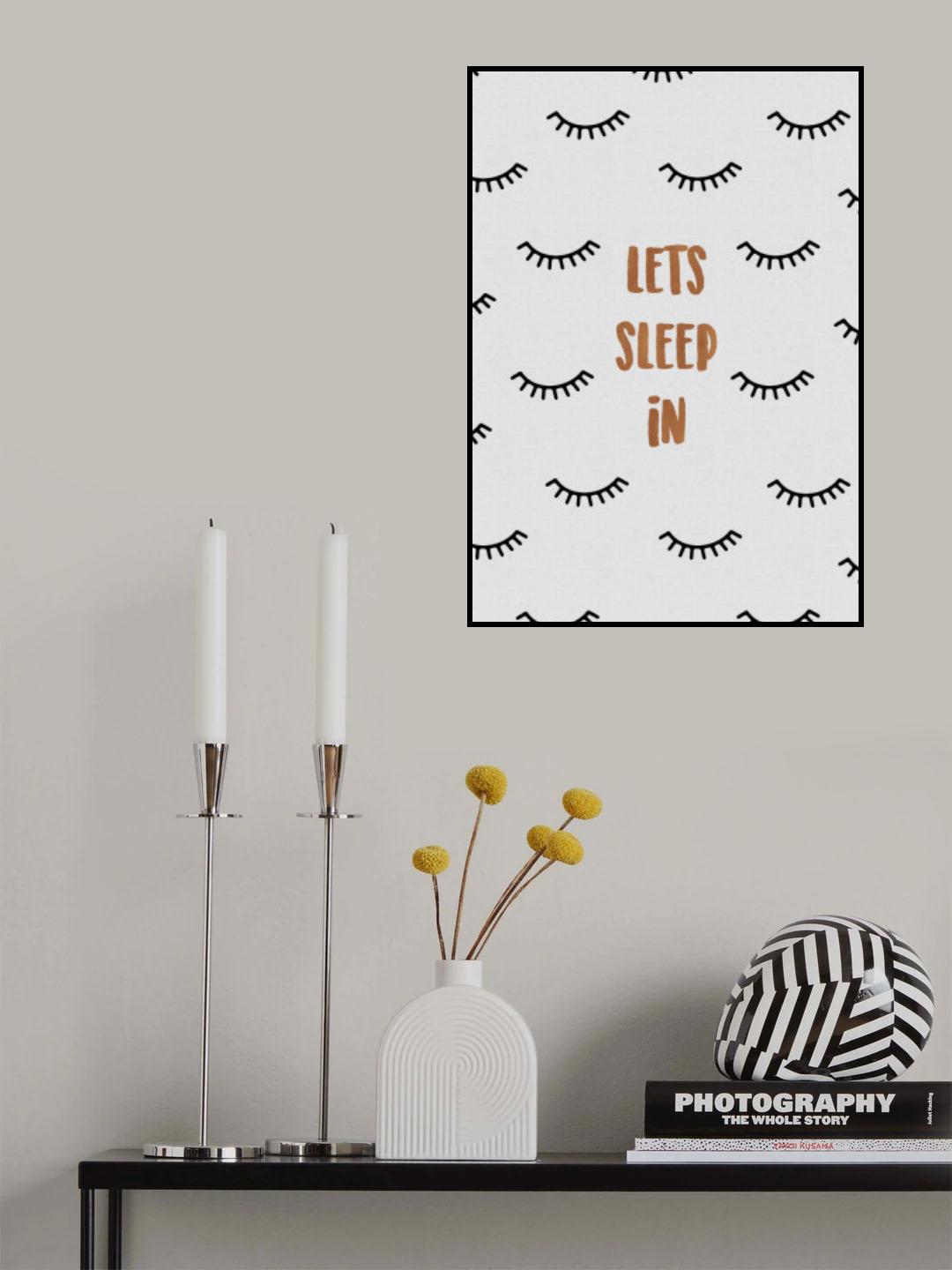 Bedroom Quote Let's Sleep In Poster och Canvastavla