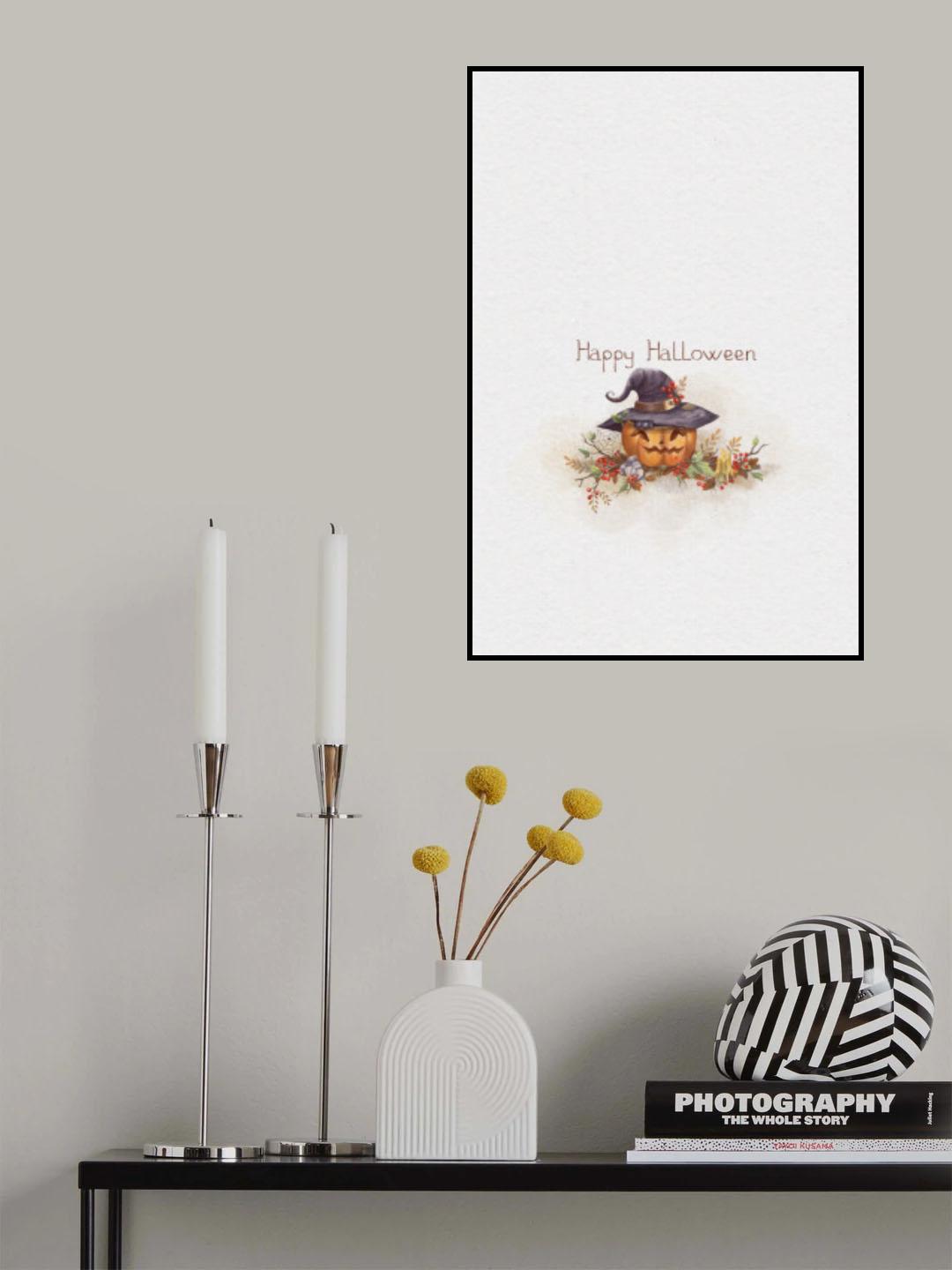 Witch Cat In the Halloween Poster och Canvastavla