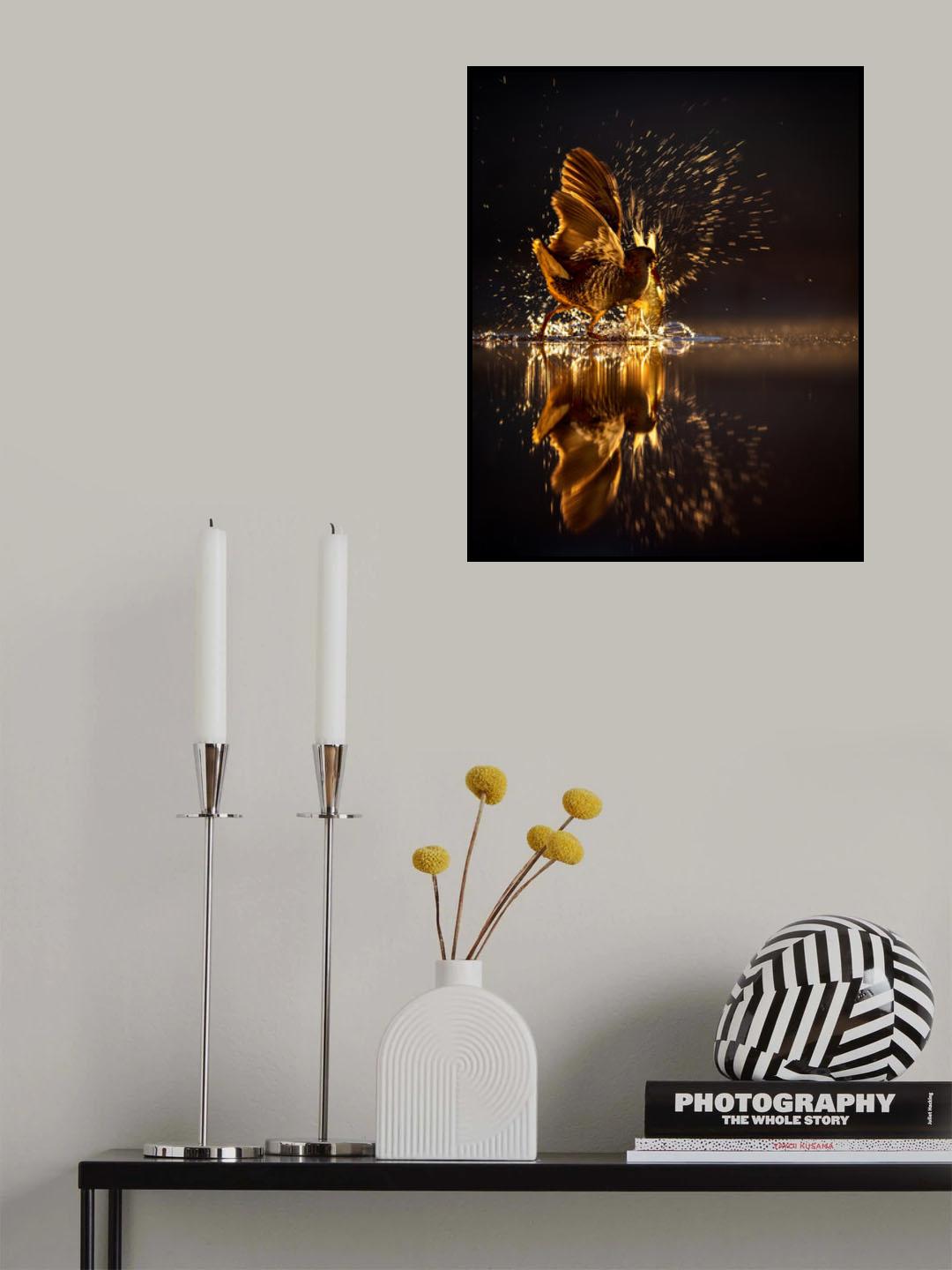 Flying Golden Light Poster och Canvastavla