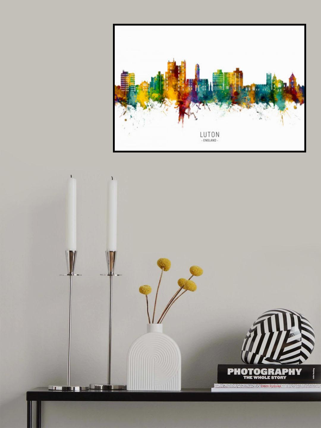 Luton England Skyline Poster och Canvastavla