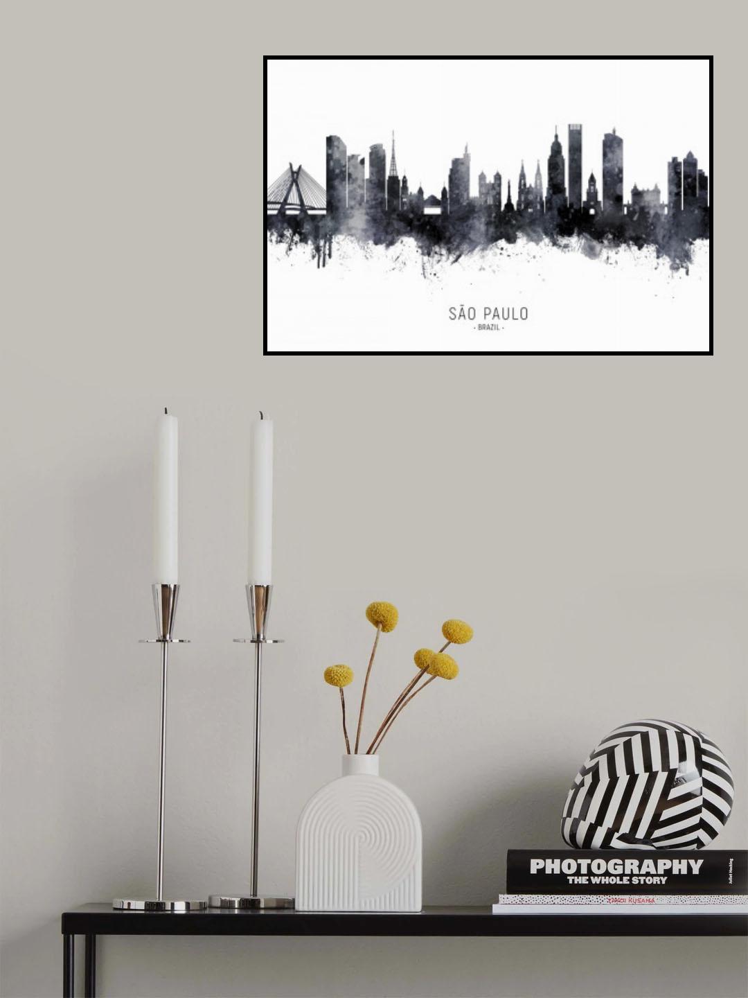 São Paulo Skyline Brazil Poster och Canvastavla