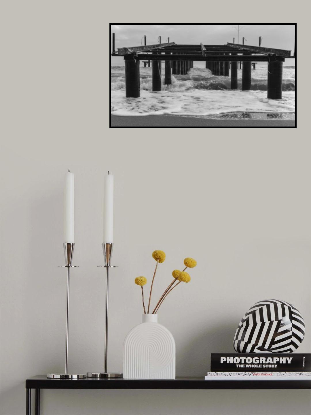 old pier and dramatic landscape Poster och Canvastavla