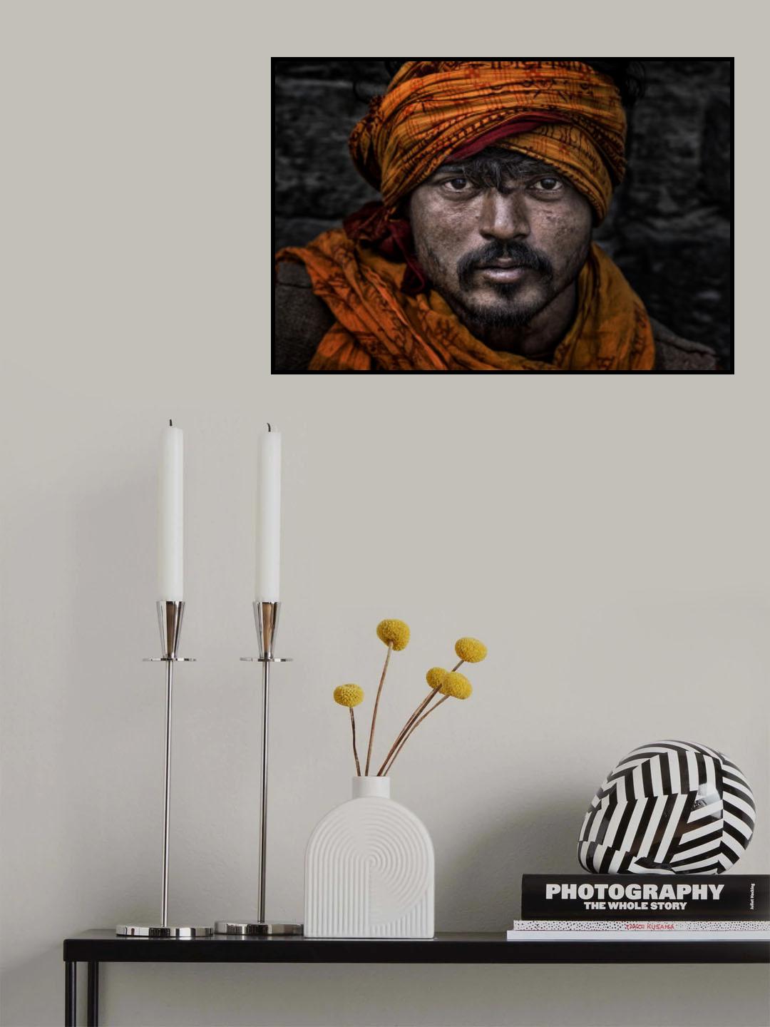 Man at the Pashupatinath Temple in Kathmandu-Nepal Poster och Canvastavla