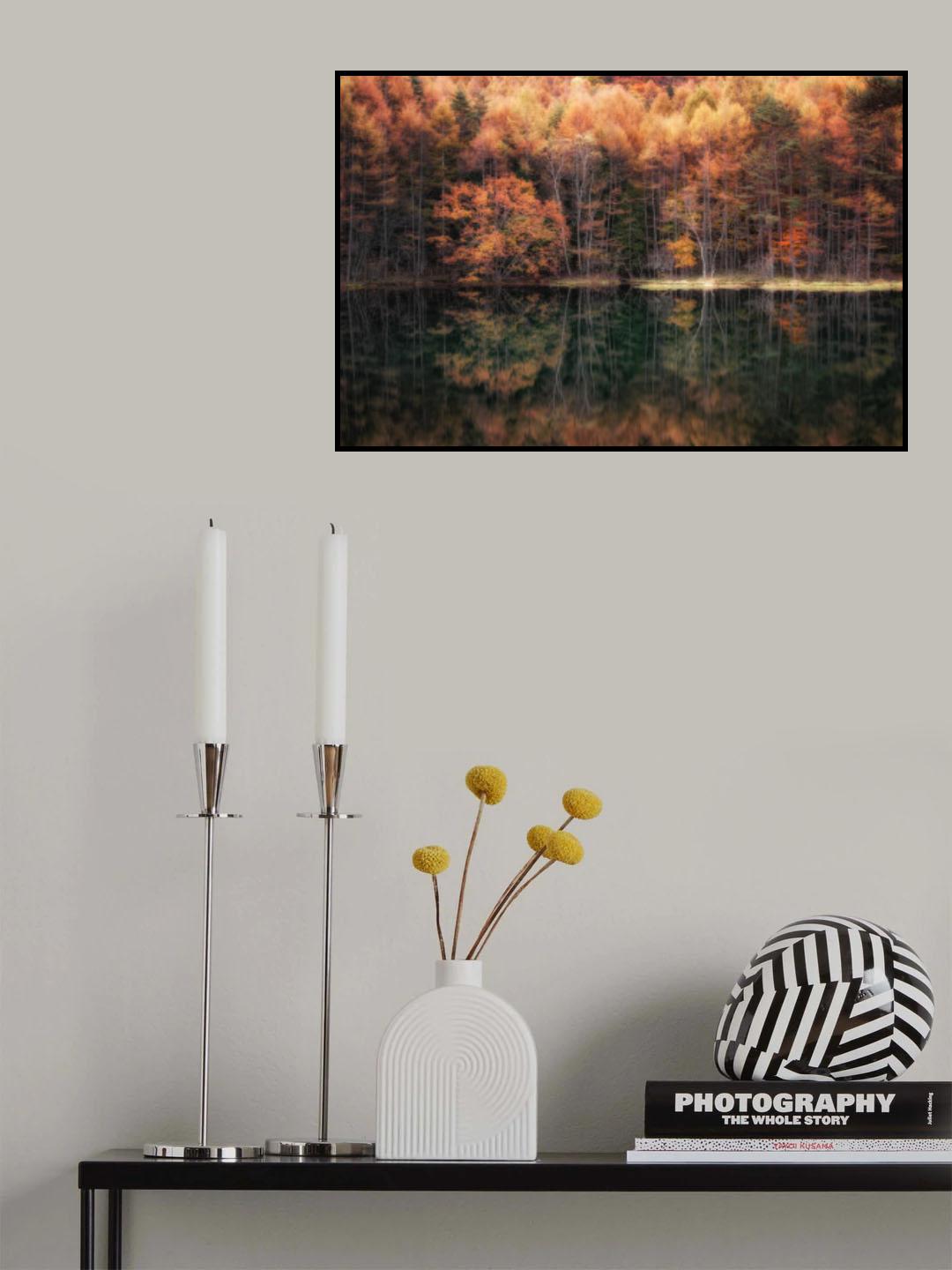 Beautiful reflection in Autumn Poster och Canvastavla