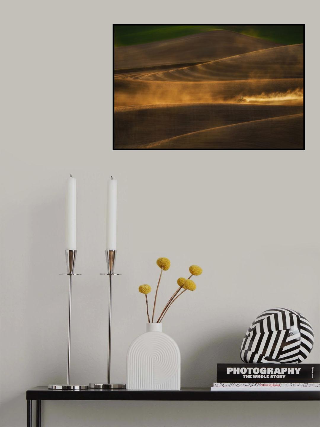 Golden Light over Wheat Field Poster och Canvastavla