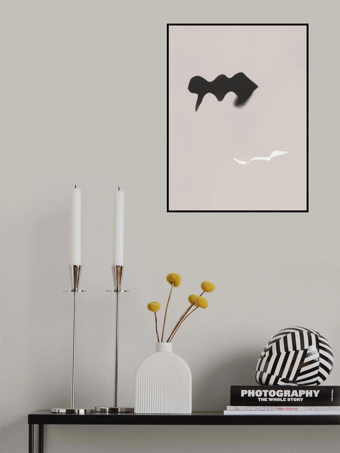Black and White Shadow Poster och Canvastavla