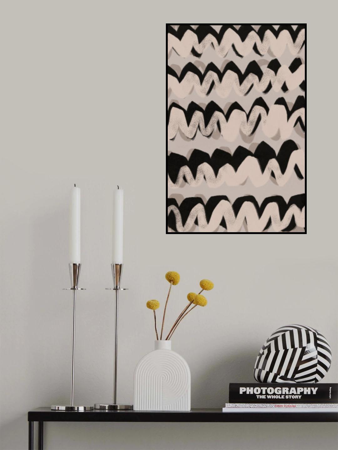 Sprayed Beige Waves Pattern Poster och Canvastavla